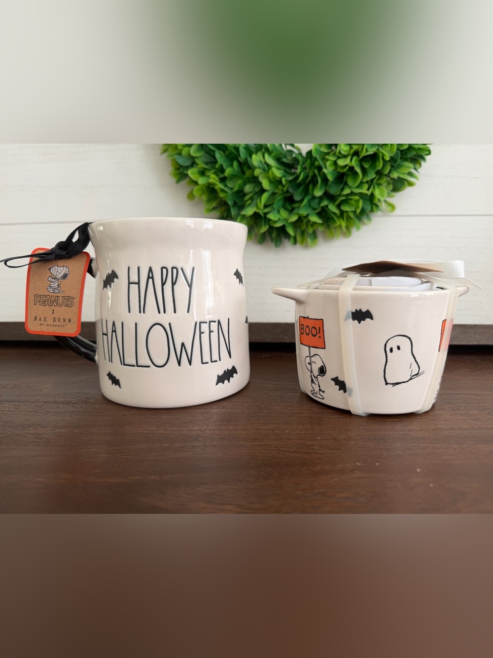 Rae Dunn Mummy SNOOPY Halloween large mug & measuring cups NWT